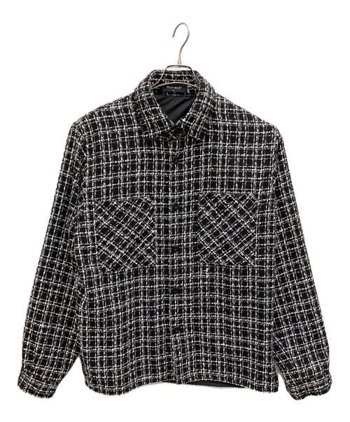 MLVINCE（メルヴィンス）MLVINCE (メルヴィンス) ツイードシャツジャケット ブラック サイズ:XLの古着・服飾アイテム