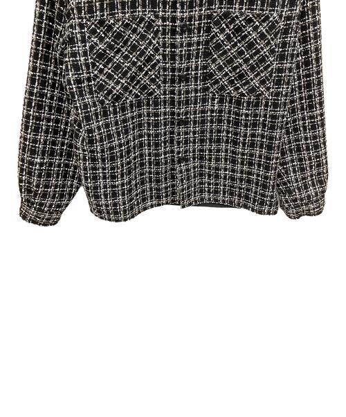 MLVINCE（メルヴィンス）MLVINCE (メルヴィンス) ツイードシャツジャケット ブラック サイズ:XLの古着・服飾アイテム