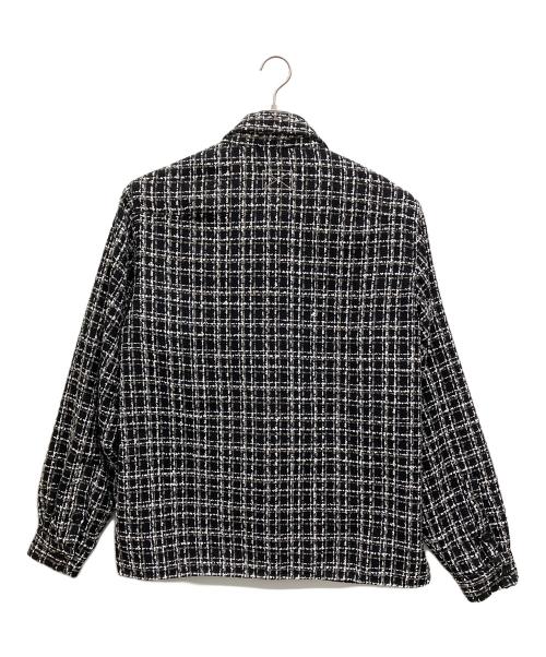 MLVINCE（メルヴィンス）MLVINCE (メルヴィンス) ツイードシャツジャケット ブラック サイズ:XLの古着・服飾アイテム