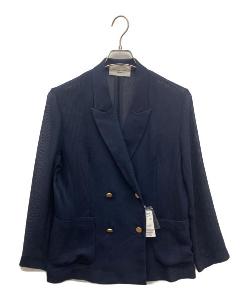 le.coeur blanc（ルクールブラン）le.coeur blanc (ルクールブラン) 《手洗い可能》メッシュテーラードジャケット ネイビー サイズ:38 未使用品の古着・服飾アイテム