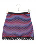 MIU MIUミュウミュウ）の古着「ニットミニスカート」｜ブルー×レッド