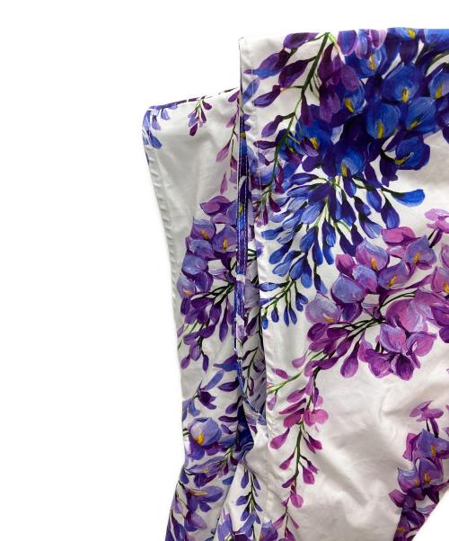DOLCE & GABBANA（ドルチェ＆ガッバーナ）DOLCE & GABBANA (ドルチェ＆ガッバーナ) フレンチスリーブシャツ ホワイト×パープル サイズ:40の古着・服飾アイテム