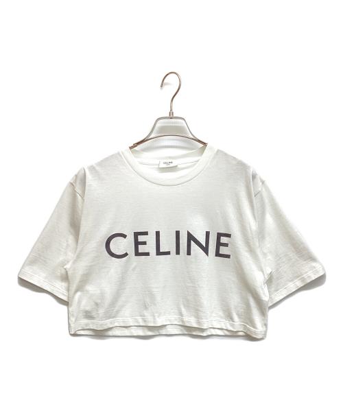 CELINE（セリーヌ）CELINE (セリーヌ) クロップド CELINE Tシャツ / コットンジャージー ホワイト サイズ:Ｓの古着・服飾アイテム