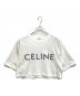 CELINE（セリーヌ）の古着「クロップド CELINE Tシャツ / コットンジャージー」｜ホワイト