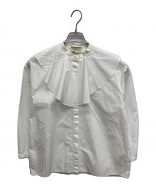 UNITED ARROWS（ユナイテッドアローズ）の古着「ラッフルカラー シャツブラウス」｜ホワイト