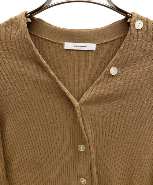 JOURNAL STANDARD（ジャーナルスタンダード）JOURNAL STANDARD (ジャーナルスタンダード) アイスコットン リブVカーディガン ブラウン サイズ:Fの古着・服飾アイテム