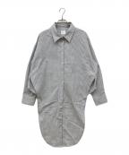 Baguttaバグッタ）の古着「フロントリボンデザインシャツ 変形シャツ」｜グレー
