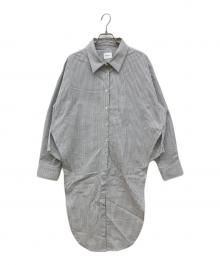 Bagutta（バグッタ）の古着「フロントリボンデザインシャツ 変形シャツ」｜グレー