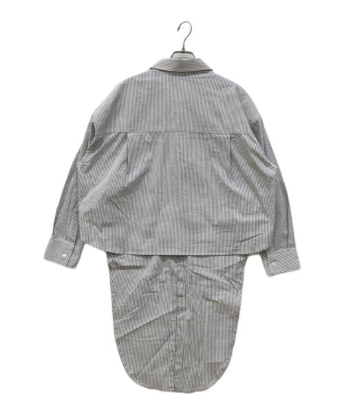 Bagutta（バグッタ）Bagutta (バグッタ) フロントリボンデザインシャツ 変形シャツ グレー サイズ:Ｓの古着・服飾アイテム