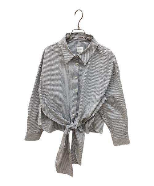 Bagutta（バグッタ）Bagutta (バグッタ) フロントリボンデザインシャツ 変形シャツ グレー サイズ:Ｓの古着・服飾アイテム