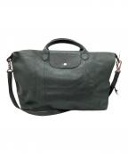 LONGCHAMPロンシャン）の古着「レザー折りたたみバッグ」｜グリーン