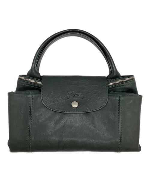 LONGCHAMP（ロンシャン）LONGCHAMP (ロンシャン) レザー折りたたみバッグ グリーンの古着・服飾アイテム