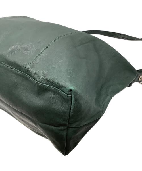 LONGCHAMP（ロンシャン）LONGCHAMP (ロンシャン) レザー折りたたみバッグ グリーンの古着・服飾アイテム