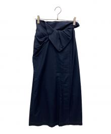 Mame Kurogouchi（マメクロゴウチ）の古着「Cotton Double Cloth Skirt」｜ネイビー