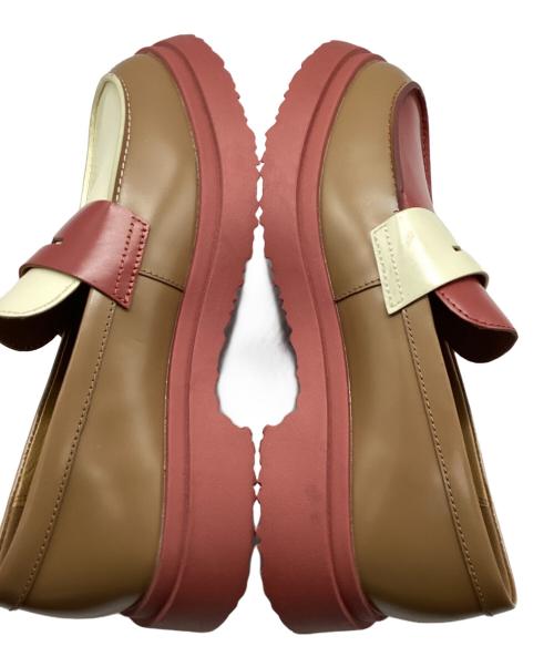 CAMPER（カンペール）CAMPER (カンペール) ローファー ブラウン×レッド サイズ:37の古着・服飾アイテム