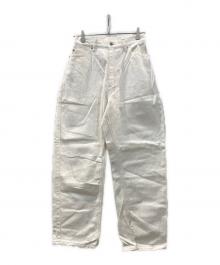 vent blanc+（ヴァンブラン）の古着「12ozデニム コクーンパンツ」｜ホワイト