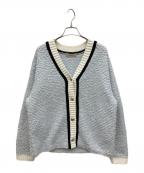 JUSGLITTYジャスグリッティー）の古着「ツイーディーラインカーディガン」｜スカイブルー