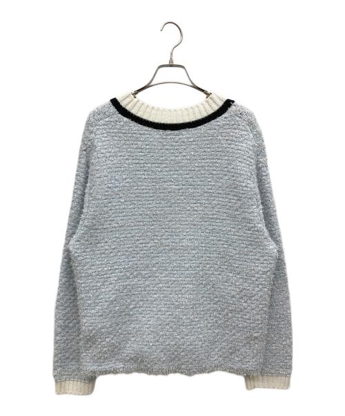 JUSGLITTY（ジャスグリッティー）JUSGLITTY (ジャスグリッティー) ツイーディーラインカーディガン スカイブルー サイズ:2の古着・服飾アイテム