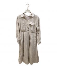 ARPEGE STORY（アルページュストーリー）の古着「シアーシャツワンピース」｜グレー×ベージュ