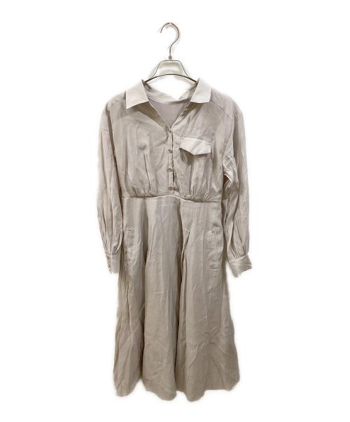 ARPEGE STORY（アルページュストーリー）ARPEGE STORY (アルページュストーリー) シアーシャツワンピース グレー×ベージュ サイズ:2の古着・服飾アイテム
