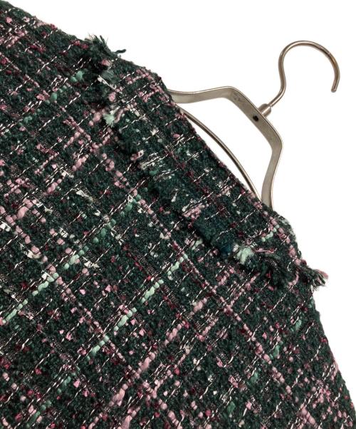 Lily Brown（リリーブラウン）Lily Brown (リリーブラウン) フリンジツイードノーカラージャケット グリーン サイズ:FREEの古着・服飾アイテム