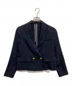 NOLLEY'S sophiノーリーズソフィー）の古着「ウォッシャブルドライシャンブレーショートジャケット　ダブルジャケット」｜ネイビー