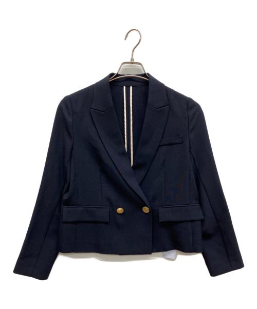 NOLLEY'S sophi（ノーリーズソフィー）NOLLEY'S sophi (ノーリーズソフィー) ウォッシャブルドライシャンブレーショートジャケット　ダブルジャケット ネイビー サイズ:36 未使用品の古着・服飾アイテム