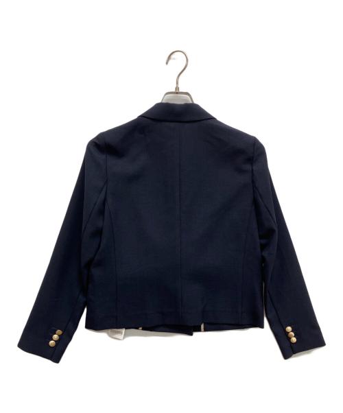 NOLLEY'S sophi（ノーリーズソフィー）NOLLEY'S sophi (ノーリーズソフィー) ウォッシャブルドライシャンブレーショートジャケット　ダブルジャケット ネイビー サイズ:36 未使用品の古着・服飾アイテム