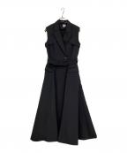 laube blancローブブラン）の古着「Sleeveless Coat Dress/スリーブレスコートドレス」｜ブラック