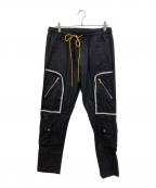 mnmlミニマル）の古着「CONTRAST TAPED CARGO PANTS」｜ブラック