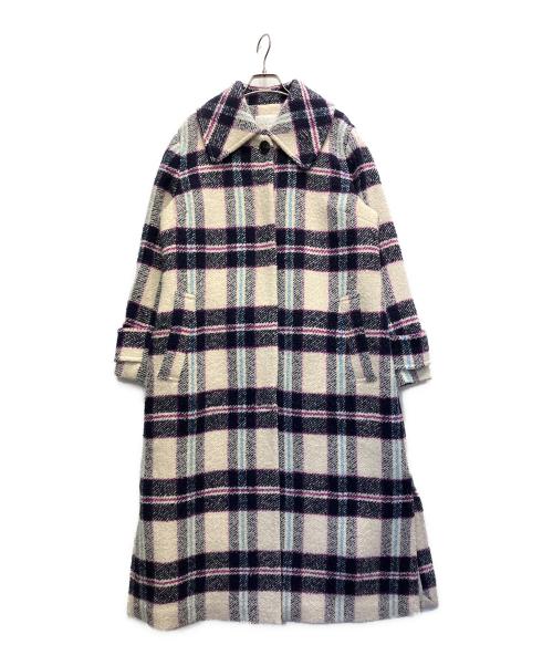 JILL STUART（ジルスチュアート）JILL STUART (ジルスチュアート) ケニーチェックコート ホワイト サイズ:Mの古着・服飾アイテム