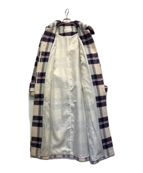 JILL STUART（ジルスチュアート）JILL STUART (ジルスチュアート) ケニーチェックコート ホワイト サイズ:Mの古着・服飾アイテム