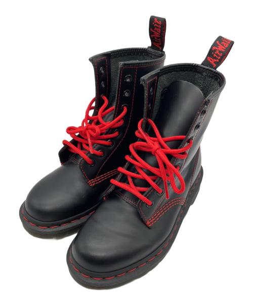 Dr.Martens（ドクターマーチン）Dr.Martens (ドクターマーチン) レッドステッチ8ホールショートブーツ ブラック サイズ:22㎝の古着・服飾アイテム