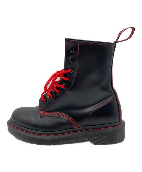 Dr.Martens（ドクターマーチン）Dr.Martens (ドクターマーチン) レッドステッチ8ホールショートブーツ ブラック サイズ:22㎝の古着・服飾アイテム
