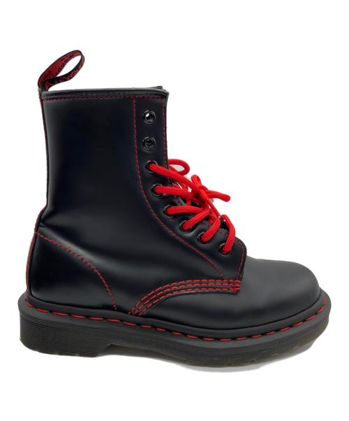 Dr.Martens（ドクターマーチン）Dr.Martens (ドクターマーチン) レッドステッチ8ホールショートブーツ ブラック サイズ:22㎝の古着・服飾アイテム