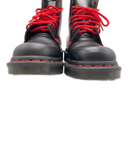 Dr.Martens（ドクターマーチン）Dr.Martens (ドクターマーチン) レッドステッチ8ホールショートブーツ ブラック サイズ:22㎝の古着・服飾アイテム