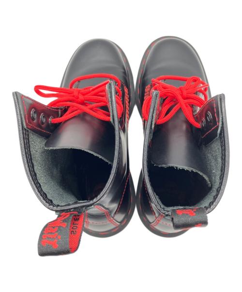 Dr.Martens（ドクターマーチン）Dr.Martens (ドクターマーチン) レッドステッチ8ホールショートブーツ ブラック サイズ:22㎝の古着・服飾アイテム