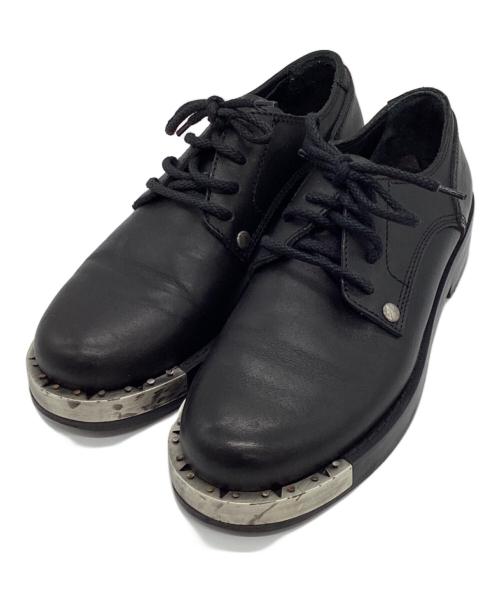 MM6 Maison Margiela（エムエムシックスメゾンマルジェラ）MM6 Maison Margiela (エムエムシックスメゾンマルジェラ) メタルトゥレッザーシューズ ブラック サイズ:36の古着・服飾アイテム