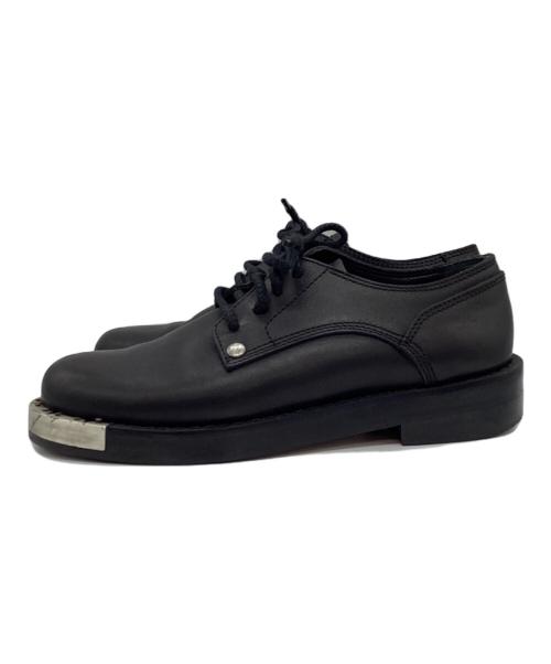 MM6 Maison Margiela（エムエムシックスメゾンマルジェラ）MM6 Maison Margiela (エムエムシックスメゾンマルジェラ) メタルトゥレッザーシューズ ブラック サイズ:36の古着・服飾アイテム