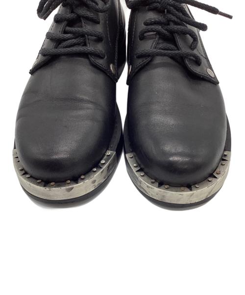MM6 Maison Margiela（エムエムシックスメゾンマルジェラ）MM6 Maison Margiela (エムエムシックスメゾンマルジェラ) メタルトゥレッザーシューズ ブラック サイズ:36の古着・服飾アイテム
