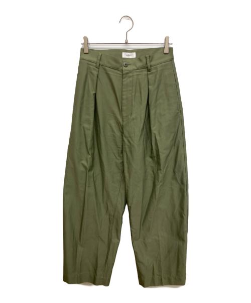 LOEFF（ロエフ）LOEFF (ロエフ) タックパンツ　コットンナイロンパンツ カーキ サイズ:1の古着・服飾アイテム