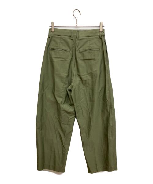 LOEFF（ロエフ）LOEFF (ロエフ) タックパンツ　コットンナイロンパンツ カーキ サイズ:1の古着・服飾アイテム