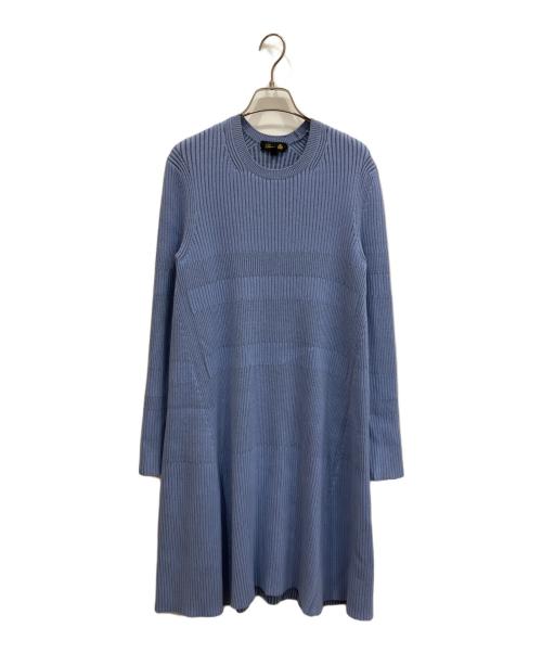 DRAWER（ドゥロワー）Drawer (ドゥロワー) リブフレアーワンピース ブルー サイズ:1の古着・服飾アイテム