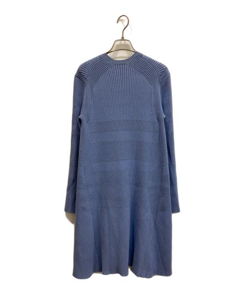 DRAWER（ドゥロワー）Drawer (ドゥロワー) リブフレアーワンピース ブルー サイズ:1の古着・服飾アイテム
