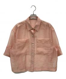 journal standard L'essage（ジャーナルスタンダード レサージュ）の古着「シアーワッシャーハーフスリーブシャツ」｜ピンク