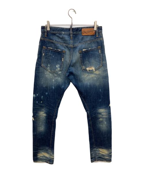 DSQUARED2（ディースクエアード）DSQUARED2 (ディースクエアード) CLASSIC KENNY TWIST JEAN　ハードクラッシュ加工デストロイドデニムパンツ インディゴ サイズ:44の古着・服飾アイテム