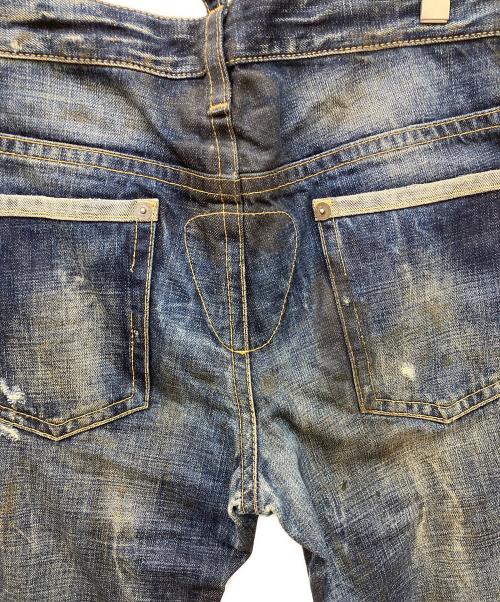 DSQUARED2（ディースクエアード）DSQUARED2 (ディースクエアード) COAL MINER BIKER JEAN　ダメージ加工ストレートデニムパンツ サイズ:44の古着・服飾アイテム