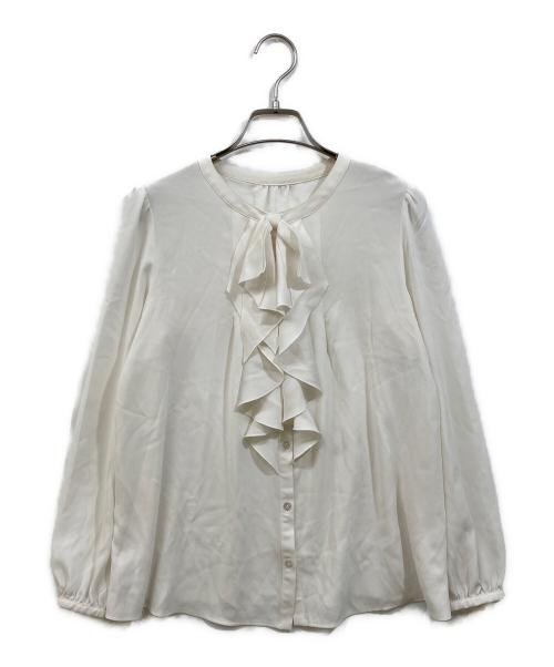 ANAYI（アナイ）ANAYI (アナイ) バックサテンリボンラッフル ブラウス ホワイト サイズ:38の古着・服飾アイテム