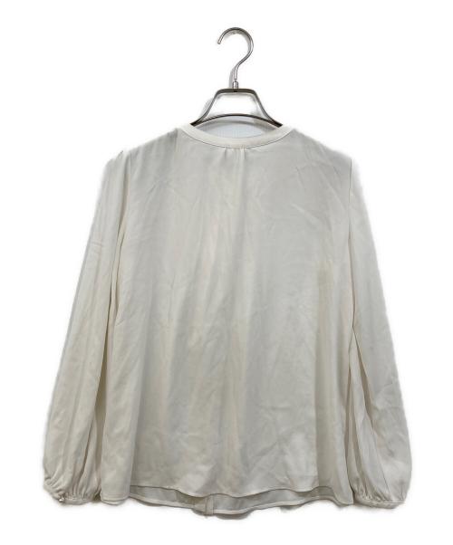 ANAYI（アナイ）ANAYI (アナイ) バックサテンリボンラッフル ブラウス ホワイト サイズ:38の古着・服飾アイテム