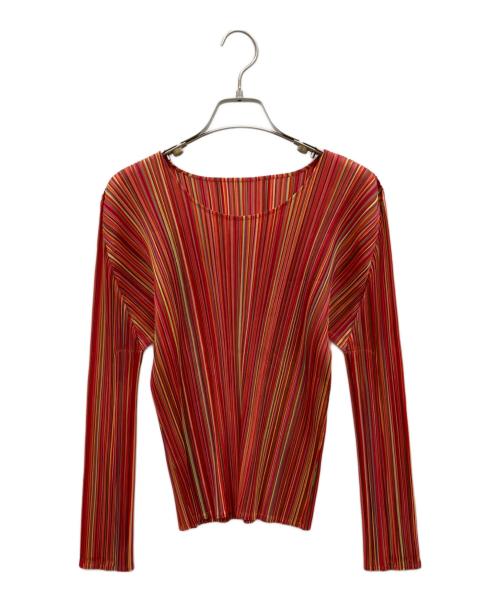 PLEATS PLEASE（プリーツプリーズ）PLEATS PLEASE (プリーツプリーズ) カットソー レッド サイズ:3の古着・服飾アイテム